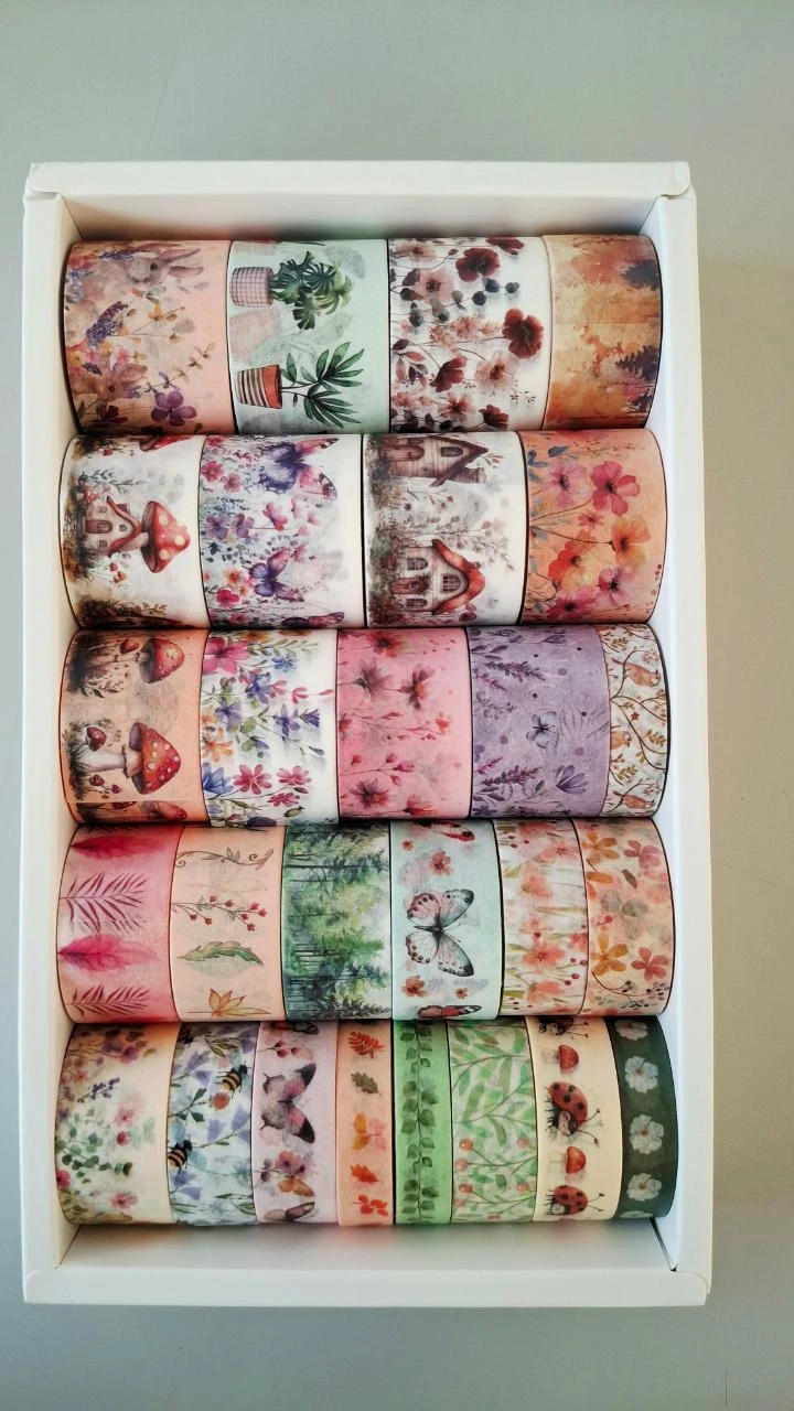 Conjunto 27 Rolos Fitas Washi Natureza
